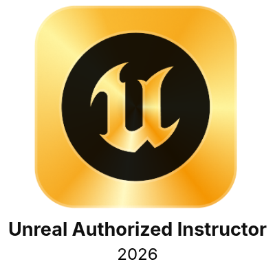 Unreal Authorized Instructor badge, 2026, awarded to Karim Yasser